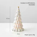 White ceramic Christmas tree LED lamp with gold dots and warm light, height 15.2cm - Six-layer Cedar Tree