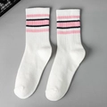 One Size White with Pink and Black Stripes