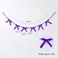 Deep purple velvet bow garland 180cm long for Christmas tree and party decoration - Purple