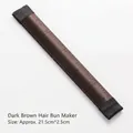 Dark brown synthetic braided hair band accessory for styling, 21.5cm length size - Hair Bun Maker / Dark Coffee