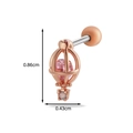 Rose gold hot air balloon earring with pink gemstone and clear size measurements - 3# Rose Gold (Pink Hot Air Balloon)