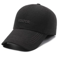 Schwarze Baseballkappe für Herren mit VISITOR-Stickerei und warmem, dickem Stoff - Verstellbar / Grau