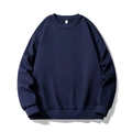 Classic navy blue crewneck sweatshirt in heavyweight cotton with ribbed knit cuffs and hem - M / Dark Blue