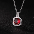 Silver necklace with red zircon perfume bottle pendant and crystal halo on black fabric - Garnet Red Pendant Only (Without Chain)