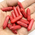Rote Jaspis Kristalle in Sechskantform mit natürlichen schwarzen Maserungen im Set - Roter Türkis