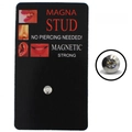 Magnetische neus- en lipstud van 5 mm met wit kristal zonder gaatjes prikken - Witte Zirkon Rond