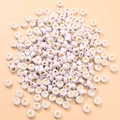 Luminous round white DIY beads with golden heart pattern for jewelry making - Gold Heart White Base