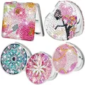 DIY diamond painting folding mirrors in square, heart and round shapes with floral art - Flower Fairy - Single