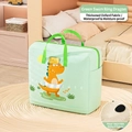 Waterproof mint green Oxford cloth storage bag with cute orange dinosaur and green handles - M / Green Swim Ring Dragon (Thickened 600D)