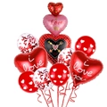 Valentijnsdag ballonnenset met rode hartballonnen en latex ballonnen met rode pailletten - Rood en Zwart Hart Stijl