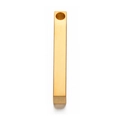 Minimalist gold-finish stainless steel rectangular pillar pendant with top hole - Gold