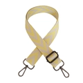 Detail of yellow and grey herringbone woven bag strap with gunmetal lobster clasps - Yellow Gunmetal Buckle