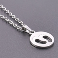 Collana in acciaio inossidabile argento con ciondolo a impronta cava e maglia a O fine - Collana (Argento)