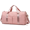 Pink multi-functional yoga gym bag with separate shoe compartment and metal hardware - Sweet Pink