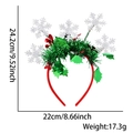 Weihnachtshaarreif mit roten Beeren und silbernen Schneeflocken inklusive Maßen - 5 Schneeflocken Modell