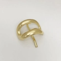 Polished gold alloy hair hook featuring an irregular wavy curve design and a sturdy metal pin - 3# Gold