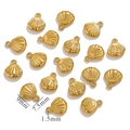 Polished gold shell pendant accessory made of stainless steel with 9mm height dimensions - Shell / Gold