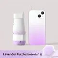 Mini lavender purple gradient five-fold umbrella with a matching compact travel case - 6-Rib Full Shading Gradient Series / Lavender Purple