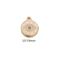 Golden Evil Eye pendant with white enamel and sparkling crystals, size 15x19mm - White Enamel Rhinestone Eye / Medium