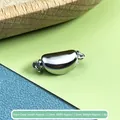 Chiusura a fagiolo in argento sterling S925 lucido per gioielli DIY, 12,3 mm - Oro Bianco Grande
