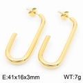 Pendientes minimalistas de acero de titanio dorado en forma de U, 41x16x3mm, 7g - 41x16x3mm / Dorado