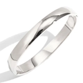 Minimalist 4mm polished stainless steel bangle bracelet in bright silver finish - 8mm Wide / Steel