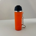 Orange mini tumbler keychain with black lid and silver ring for backpack accessory - 03 Black & Orange