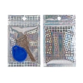 Holographic checkerboard laser resealable bag with hanging hole for keys and cards - 10*18cm Squares
