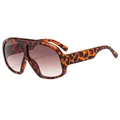 Oversized retro zonnebril met luipaardprint en bruine gradiënt glazen in C6-stijl - Schildpad Frame Bruine Lenzen