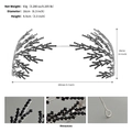 Tiara de mariée gothique aux strass noirs, design branche, 16cm diamètre et poids 93g - Noir (TS-J3127SBLK)