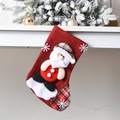 Red Christmas stocking candy bag featuring a 3D Santa Claus and classic plaid patterns - Medium Body Stocking - Santa