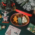 Christmas candle gift set with gingerbread man and pine tree candles in a red box - Gingerbread Man/Apple Tree Combo