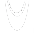 Collana multistrato argento con ciondoli a cuore, catena a serpente e stile minimalista - Cuore a 3 strati a strati / Argento