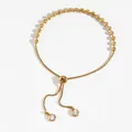 Pulsera ajustable de cuentas doradas con circonitas redondas y cierre deslizante de moda - Pulsera de Cuentas Redondas (KD002) / Dorado