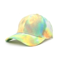 Colorful tie-dye baseball cap with vibrant yellow green and orange spray pattern - Adjustable / 6# Yellow and Green Tie-dye