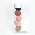 Set of 5 colorful teardrop makeup sponges in a clear storage jar for dry and wet use - 5Pcs Set - Autumn Tone Mix #3