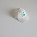 White kids baseball cap with colorful wnag embroidery and distressed brim details - 54CM 3-8 Years / White