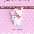 Detailed view of DIY resin snowman ornament with red glitter finish and 2x3cm dimensions - Hands Up Snowman