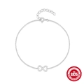 Elegante pulsera de corazón infinito en plata de ley 925 con detalles de diamantes - Plata 925 / Oro Blanco