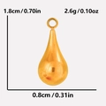 Polished 18K gold teardrop pendant charm with size specs 1.8cm height for DIY jewelry - S2010-Gold