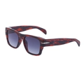 Polarized retro oversized tortoise shell frame sunglasses with purple gradient lenses - Gradual Stripe Tea