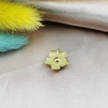 DIY colorful five-petal flower pendant with yellow enamel and gold-plated metal finish - Earthy Yellow