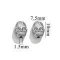 Silver skull-shaped stainless steel spacer bead with 7.5mm width and 10mm height - Skull / Steel