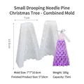 Christmas tree silicone mold for DIY candles with 5x10cm finished product size - Small Weeping Pine-Clamshell / White Semi-Transparent