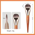Flat tongue-shaped foundation brush with wide thin bristles and golden metal ferrule - G1115 Tongue-shaped Foundation Brush (Widened)