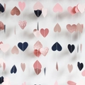 Detail of pink and navy blue heart paper garlands with rose gold glitter finish - Heart / Rose Gold + Navy + Pink + Light Pink