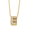 Luxurious gold-plated necklace featuring a zircon-studded letter E pendant - Letter E