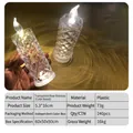 LED flickering rose texture crystal candle light with warm glowing water ripple effect - 5.3*16cm Transparent Rose without Base [Color Box]