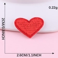 Red heart embroidered patch for clothes with adhesive backing 2.6cm x 2.0cm - Hot Melt Adhesive / Red