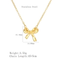 Collier élégant en acier inoxydable doré avec pendentif noeud et chaîne ajustable - LN1951 / Doré